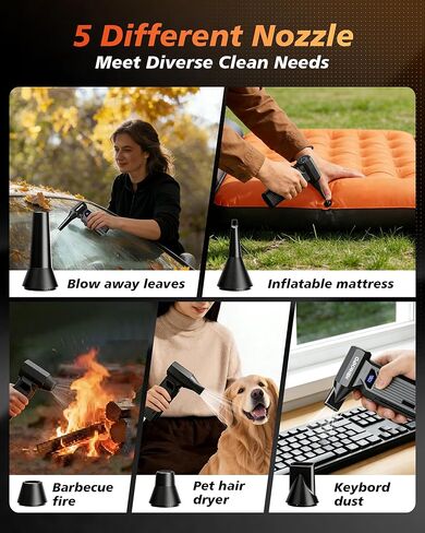 Compressed Air Duster, 150000RPM Super Power Electric Air Duster with Brushless Motor and LED Light, 4-Gear Rechargeable Air Blower, Cordless Turbo Fan for Computer, Car, Home, Outdoor in Saudi Arabia