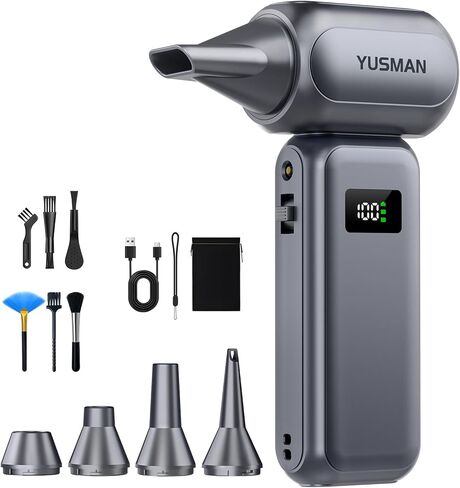 Compressed Air Duster, 300000RPM Super Power Electric Air Duster, 0-100 Adjustable Speed with LED Light, Powerful Electric Duster for Car Cleaning, Electronics & Outdoor Gear, Portable Turbo Blower in Saudi Arabia