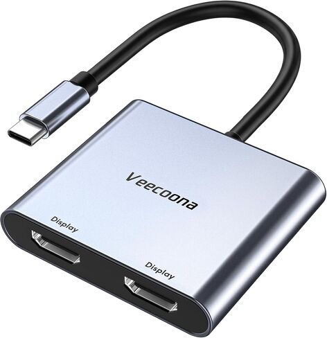 محول USB C إلى HDMI مزدوج | شاشة عرض ممتدة لفاصل HDMI 4K@60 هرتز للشاشات المزدوجة، محول من النوع C لنظام التشغيل Windows/macOS، يسمح Windows بـ 3 شاشات منفصلة، ​​وضع MST (شاشات ممتدة) فقط لنظام التشغيل Win OS] in Kuwait