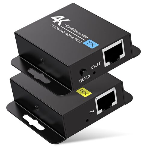 موسع VPFET 4K HDMI عبر إيثرنت Balun RJ45 CAT6/7 4K30 هرتز حتى 131 قدم/40 متر 1080 بكسل حتى 196 قدم/60 متر يدعم نسخ EDID وPoC (مزود طاقة TX) in Kuwait