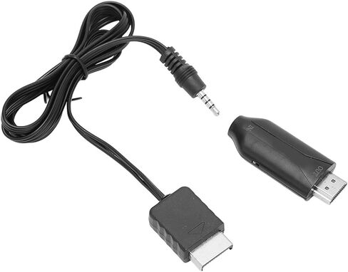 PS1 إلى كابل، PS2 إلى محول محول، توصيل وتشغيل سلك فيديو وحدة التحكم في الألعاب مع تحويل إشارة HD ثابت، مثالي للتلفزيون والشاشة in Kuwait