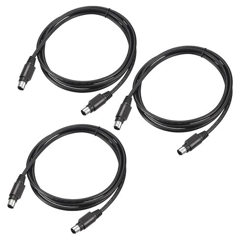 MECCANIXITY 3Pcs PS/2 Mouse and Keyboard Extension Cable, 4.92 Feet Mini Din 6 Pin Cable Male to Male Keyboard Converter for PC Scanner, Black in Saudi Arabia