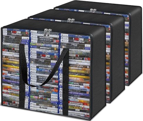 أكياس تخزين أقراص DVD لأقراص DVD مكونة من عبوتين، حامل حافظة بلو راي من البولي يوريثان وشفاف مع سحاب ومقابض | يحمل 99 حافظة أقراص Blu-Ray و64 DVD و156 قرص مضغوط لكل حقيبة | منظم تخزين الوسائط وألعاب الفيديو للأفلام in Kuwait