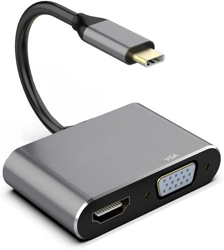 USB C to HDMI VGA Adapter Video Splitter HDTV Cable Compatible with Samsung Galaxy Tab S10 Ultra (14.6" 2024)/S10 Plus (12.4" 2024), TV Video Hub Projector Converter in Saudi Arabia