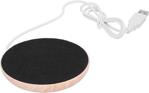 EBTOOLS USB Powered Cup Warmer Heater Pad for Coffee Tea Milk, Elegant Wood Grain Design for Home Supplies, Portable Mug Mat Coaster for Travel in Saudi Arabia