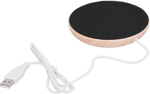EBTOOLS USB Powered Cup Warmer Heater Pad for Coffee Tea Milk, Elegant Wood Grain Design for Home Supplies, Portable Mug Mat Coaster for Travel in Saudi Arabia