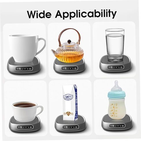 Coffee Warmer for Desk, 3-Temperature USB Mug Warmer with Smart Chip for Office & Home Use, Silver, Home Decorations in Saudi Arabia