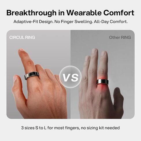 Smart Ring-Adjustable Wearable Ring for Men & Women, Blood Oxygen & Blood Pressure Ring,No App Subscription, Fitness Ring for Sleep Tracking - Heart Rate - Fitness Tracker, L(13.5-18+) in Saudi Arabia