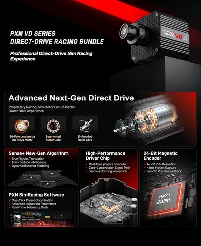 PXN VD4 Direct Drive Racing Wheel Bundle – 4Nm Servo Motor Base, 11 in Steering Wheel with Quick Release, Hall Effect Pedals, Table Clamp, PC Tuning Software Support, Racing Simulator Set for Windows in Saudi Arabia