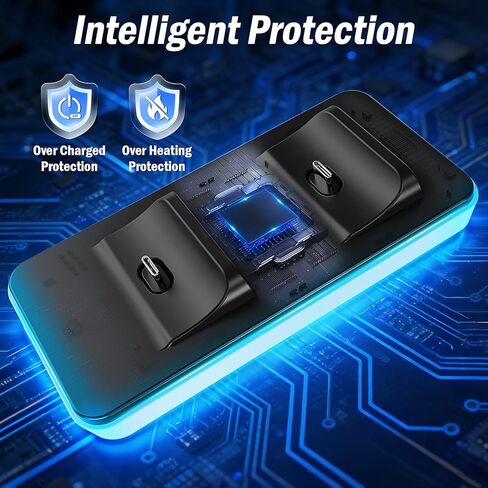 قاعدة شحن DualSense Edge باللون الأبيض ومحطة شحن لوحدات تحكم PS5 - محول طاقة لاسلكي مزدوج لوحدة التحكم وقاعدة عصا التحكم in Kuwait