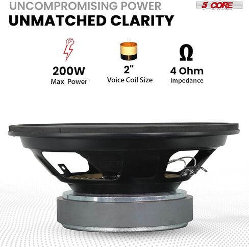 5 Core 8 Inch Subwoofer Pair 500 Watt Car Sub Woofer Speaker 4 OHM W SUPWOOFORS SUPWOOFERS SUPWOOFERS Auto Truck - WF 8 "-890 2PC in Kuwait