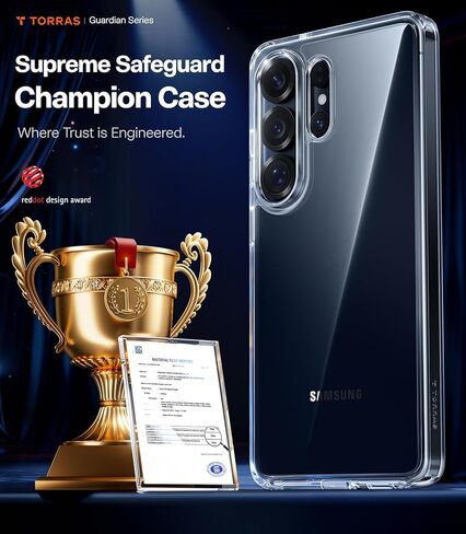 حافظة TORRAS لهاتف Samsung Galaxy S26 Ultra شفافة، [2026 مطورة غير صفراء] [حماية من الدرجة العسكرية 12FT] حافظة شفافة رفيعة لهاتف Samsung S26 Ultra رفيعة، شفافة ماسية، صلبة، 6.9 بوصة in Saudi Arabia
