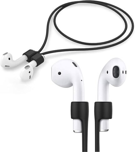 3 Pack Magnetic Anti Lost Straps for AirPods Black Silicone Sports Lanyard for Neck Rope Cord in Saudi Arabia