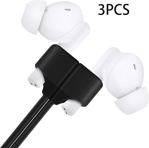 3 Pack Magnetic Anti Lost Straps for AirPods Black Silicone Sports Lanyard for Neck Rope Cord in Saudi Arabia