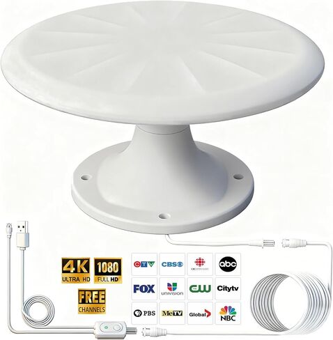 RV TV Antenna Roof Mounted for Camper,Omni Directional Receive,White in Saudi Arabia