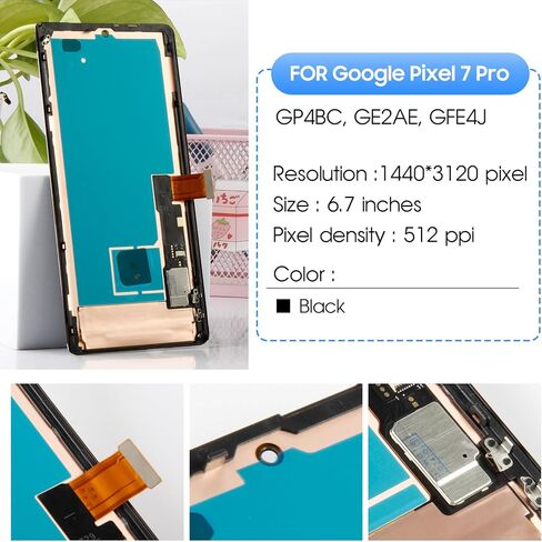 for Google Pixel 7 Pro Screen Replacement with Frame – Premium AMOLED Display Assembly & Full Repair Tool Kit – 120Hz Refresh Rate, Fix Cracked/Broken Glass – Compatible with GP4BC/GE2AE Models in Saudi Arabia