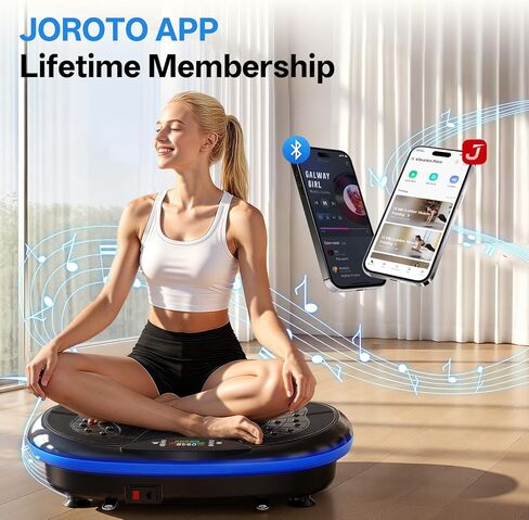 آلة تمرين لوحة الاهتزاز 4D من JOROTO، لوحة اهتزاز عالية الكثافة قابلة للتعديل وسرعة عالية يمكن التحكم فيها من خلال التطبيق لفقدان الوزن والتصريف اللمفاوي، معدات تمرين شاكر الجسم بالكامل للنساء in Kuwait