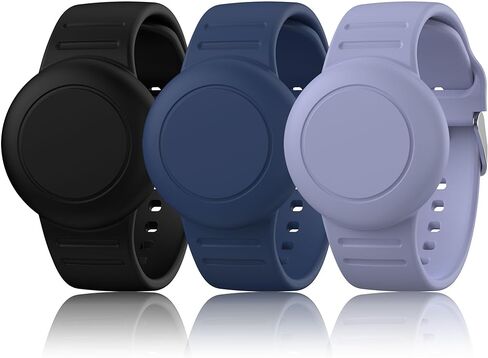 3 Pack AirTag Bracelet for Kids, Soft Silicone Air Tag Wristband for Apple Air Tag (2nd Gen & 1st), Adjustable Anti Lost Wristband for Toddler Child Elder in Saudi Arabia