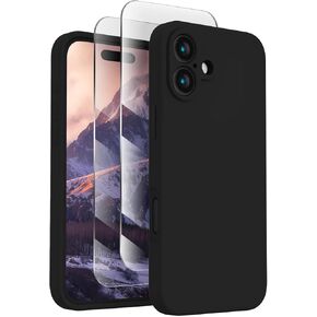 حافظة FireNova مصممة لهاتف iPhone 16، حافظة هاتف مطورة من السيليكون [حماية الكاميرا]، بطانة داخلية ناعمة من الألياف الدقيقة المضادة للخدش، 6.1 بوصة، أسود in Kuwait