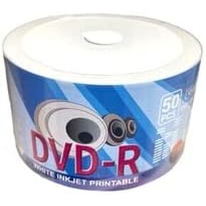 DVD-R 16x 4.7GB White Inkjet Hub Printable 50 Pieces by LSK Media | Blank DVDs for Burning Video | DVD Discs Blank | Recordable DVDs in Saudi Arabia