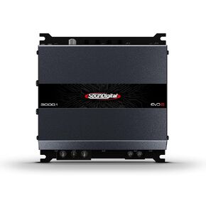 SounDigital EVO6 3000.1 Car Audio Amplifier 3000W RMS, Class D Monoblock, 1 Ohm Stable, Full Range, Compact Design, Built-in LPF/HPF, Bass Boost, MOSFET, Clip & Power On LED Indicators, SD3000.1-1D in Saudi Arabia