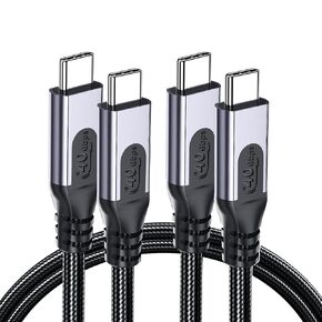 240W Thunderbolt 4 Cable 3.3ft 40Gbps Data Transfer and Single 8K/Dual 4K Video Compatible with Hub, Docking Stations-Black Compatible for MacBook, SSD, iPhone 16/15, Docking, eGPU, in Saudi Arabia