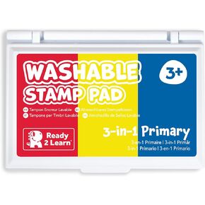 READY 2 LEARN Washable Stamp Pad 3-in-1 - Primary Colors - Red, Yellow and Blue - Non-Toxic - Fade Resistant - Perfect for Scrapbooks, Posters and Cards - New and Improved 2022 Version in Saudi Arabia