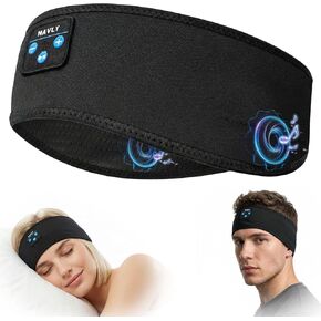 سماعات Navly Sleep للنوم الجانبي، عصابة رأس بلوتوث قابلة للغسل مع مكبرات صوت رفيعة للغاية لتقليل الضغط، واليوجا، والسفر (حبر أسود) in Kuwait