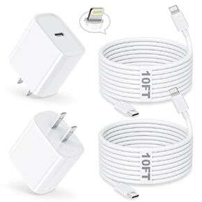 شاحن iPhone سريع، شاحن iPhone شحن سريع 2 حزمة PD 6FT نوع C سريع USB C إلى كابل Lightning شاحن سريع iPhoneUSB C قابس حائط لـ iPhone14 13 12 11 Pro Max XR XS X، iPad، AirPods in Kuwait