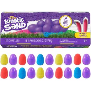 Kinetic Sand, 20-Pack Eggs with Red, Yellow, and Blue Play Sand, Christmas Stocking Stuffers, Party Favors & Goodie Bag Toys, Sensory Toys for Kids in Kuwait
