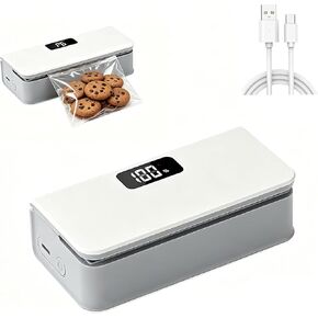 Mini Bag Sealer,6-Speed Adjustment and LED Display, Portable Mini Bag Sealer with Cutter and Magnet, No Preheating Required, 9.5cm Sealing Width, Ideal For Keeping All Kinds of Snacks Fresh in Saudi Arabia