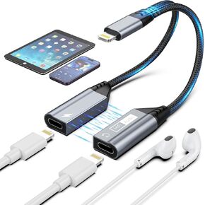 محول مقبس سماعة الرأس المغناطيسي لايتنينج إلى 3.5 ملم، [معتمد من Apple MFi] 2 في 1 محول سماعة رأس iPhone Aux محول صوت وشاحن، محول سماعة رأس iPad مقسم كابل شحن لهاتف iPhone 14 13 in Kuwait