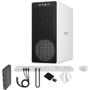 كمبيوتر مكتبي للألعاب HP Omen 16L، AMD Ryzen 7 8700F، NVIDIA GeForce RTX 5060 8GB GDDR7، 32GB DDR5، تخزين 2 تيرابايت (1 تيرابايت SSD&1TB Docking Station Set)، لوحة مفاتيح وماوس، واي فاي 6، ويندوز 11، أبيض in Kuwait