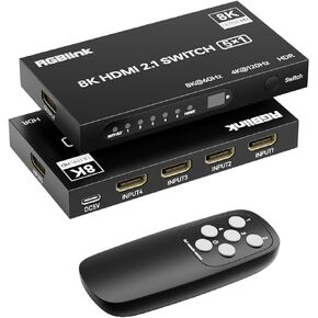 محول HDMI RGBlink 8K 5 في 1، موزع HDMI 8K@60 هرتز/4K@120 هرتز مع جهاز تحكم عن بعد، 5 منافذ HDMI 2.1، متوافق مع PS5/4، Xbox، Fire TV Stick، Blu-Ray، HDTV، شاشة، جهاز عرض in Kuwait