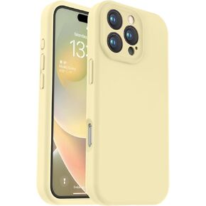 Vooii متوافق مع حافظة iPhone 16 Pro Max، ترقية السيليكون السائل [حماية الكاميرا] [بطانة ناعمة من الألياف الدقيقة المضادة للخدش] حافظة هاتف مقاومة للصدمات لهاتف iPhone 16 Pro Max 6.9 بوصة - أصفر كريمي in Kuwait
