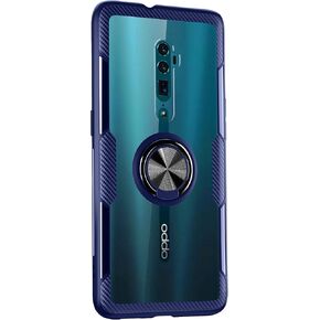 حافظة SORAKA شفافة لهاتف oppo Reno 10X Zoom/Oppo Reno 5G مع حامل حلقي، حافظة نحيفة وشفافة من البولي كربونات الصلب، حافظة تكبير oppo Reno 10X مع لوحة معدنية لحامل هاتف السيارة المغناطيسي in Kuwait