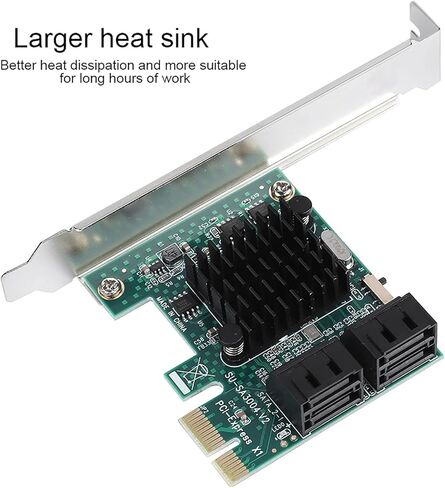 SATA Expansion Card, 4-Port PCIe X1 to SATA 3.0 Adapter, 6Gbps SATA III Controller with Low Profile Desktop PC Support, SSD and HDD Compatible in Saudi Arabia