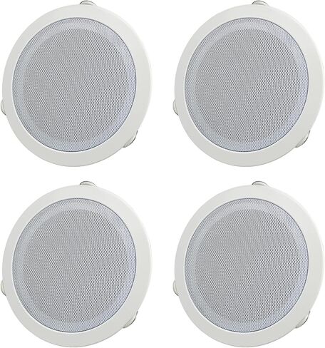 Herdio 6 Inch 70V Commercial Ceiling Speakers, High-Fidelity Audio, Effortless Installation, Wide Sound Coverage, Ideal for Restaurants, Offices and Commercial Spaces (White, 4-Pack) in Saudi Arabia