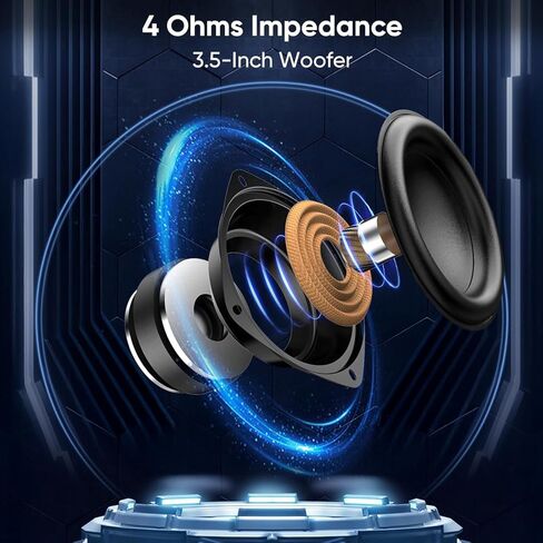 Saiyin Slim Wall Speakers (Pair),Wall Mount Surround Speakers,4 Ohms,3.5-Inch Woofer with Horn Tweeter, Home Theater Speaker for Living Room,Office,Kitchen in Saudi Arabia