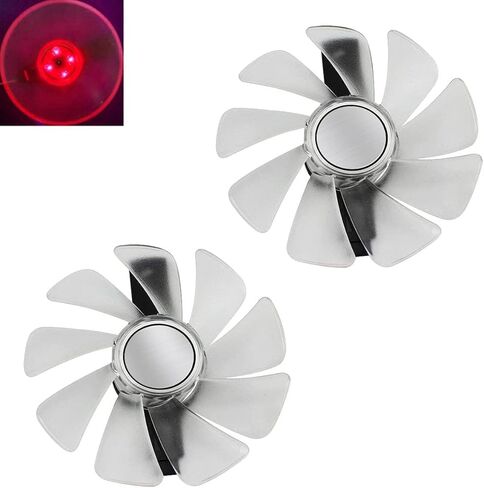 CF1015H12D GPU-Fan-Replacement for Sapphire Radeon Nitro+ RX 590 Graphics Card (2pcs White Fan with Red Light) in Saudi Arabia