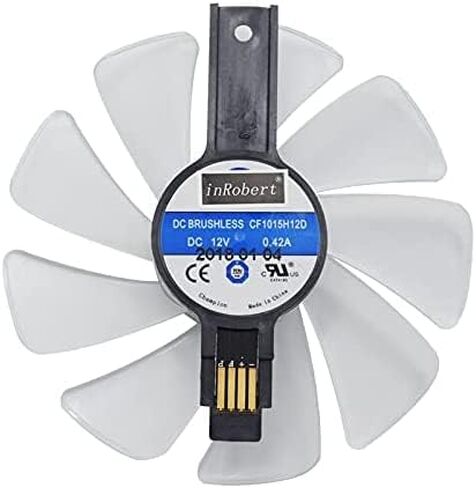CF1015H12D GPU-Fan-Replacement for Sapphire Radeon Nitro+ RX 590 Graphics Card (2pcs White Fan with Red Light) in Saudi Arabia