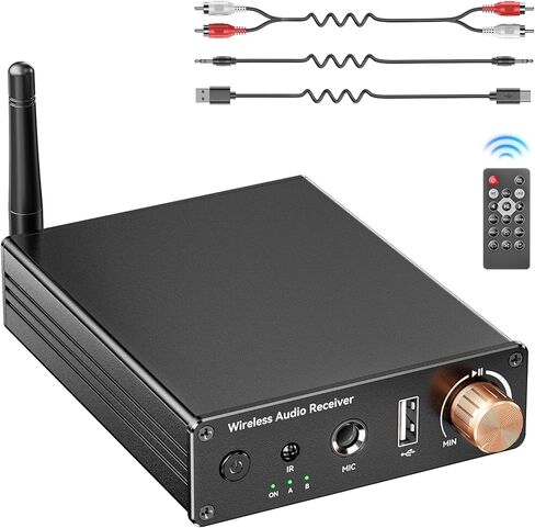 Bluetooth 6.0 Receiver, Hi-Fi Adapter with Wireless Long-Range Low-Latency, Suitable for Home Audio Music Streaming Stereo Systems/Home Speakers, Featuring AUX 3.5mm/RCA, USB Playback in Saudi Arabia