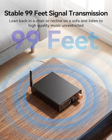 Bluetooth 6.0 Receiver, Hi-Fi Adapter with Wireless Long-Range Low-Latency, Suitable for Home Audio Music Streaming Stereo Systems/Home Speakers, Featuring AUX 3.5mm/RCA, USB Playback in Saudi Arabia