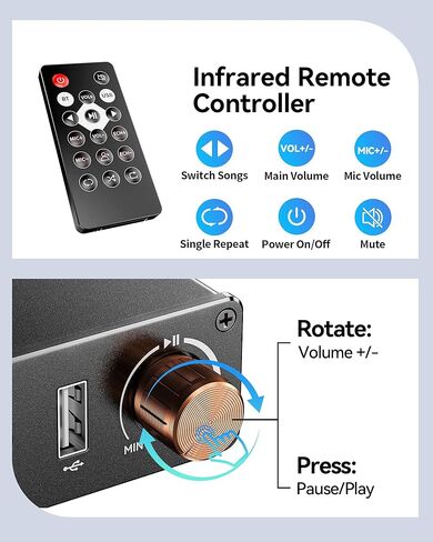 Bluetooth 6.0 Receiver, Hi-Fi Adapter with Wireless Long-Range Low-Latency, Suitable for Home Audio Music Streaming Stereo Systems/Home Speakers, Featuring AUX 3.5mm/RCA, USB Playback in Saudi Arabia