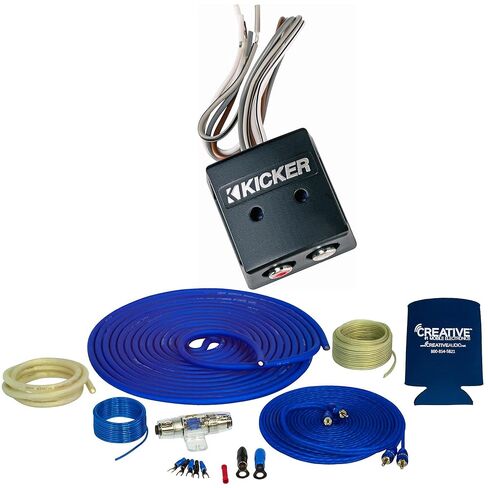 Stinger SS1200XS 4GA Copper 1200W Complete Amplifier Wiring Kit with Kicker 46KISLOC 2-Channel Line Output Converter, 4 AWG in Saudi Arabia