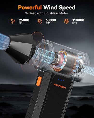 WOLFBOX MF50 منفضة الهواء المضغوط وحقيبة الحمل الصلبة in Saudi Arabia