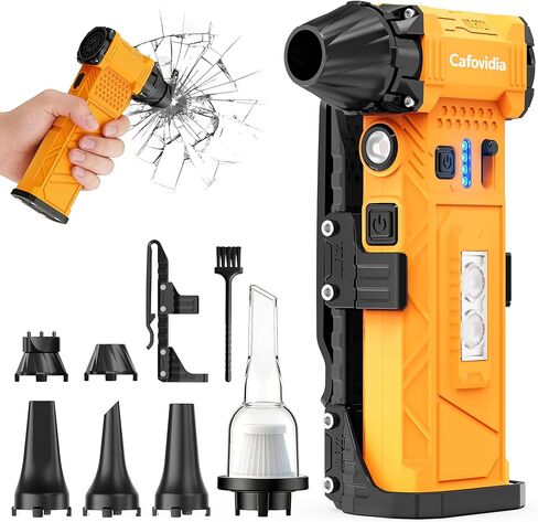 Electric Air Duster & Vacuum 2-in-1, 180000RPM Brushless Motor, Rechargeable Compressed Air Duster with 8000mAh Battery, Stepless Speed Control, 7-Mode Light Mini Blower for PC, Car, Home, Outdoor in Saudi Arabia