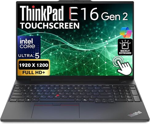 Lenovo ThinkPad E16 Gen 3, 16" FHD+, Intel Ultra 7 255H, 32GB DDR5 RAM, 1TB NVMe, Fingerprint, Backlit Keyboard, WiFi 6E, RJ-45, FHD Webcam, Windows 11 Pro, AI Business Laptop - Black in Saudi Arabia