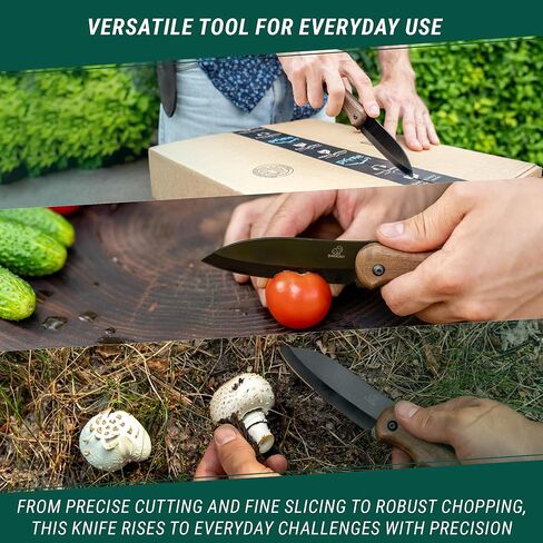سكين BeaverCraft Bushcraft Full Tang - سكين بوش للتخييم مع غمد، فولاذ كربوني، شفرة ثابتة صغيرة EDC، هدية في الهواء الطلق للرجال | ظل BSH5 in Kuwait