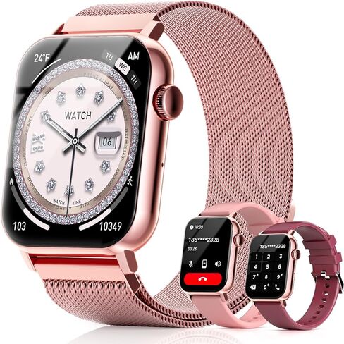 Trendia Smart Watches for Women, 1.83'' HD Fitness Tracker with Answer/Make Calls, Heart Rate/Sleep/SpO2 Monitor, 120+ Sport Modes, IP68 Waterproof, Compatible iPhone/Samsung/Android Rose Pink in Saudi Arabia